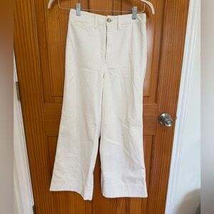 Madewell Emmett Wide Leg Crop in White Corduory